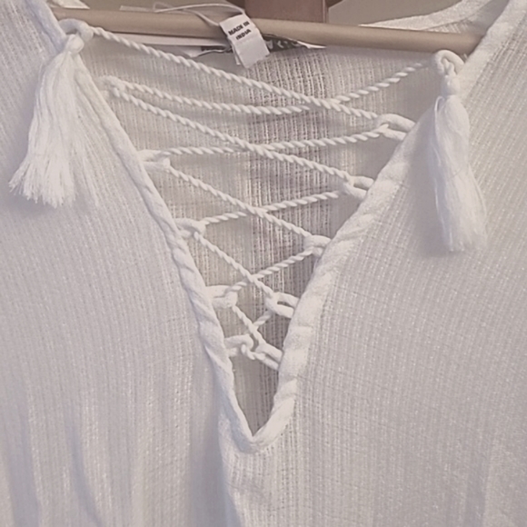 NWT Walter Baker Ivory Tassel Acapulco Kaftan - Picture 6 of 9